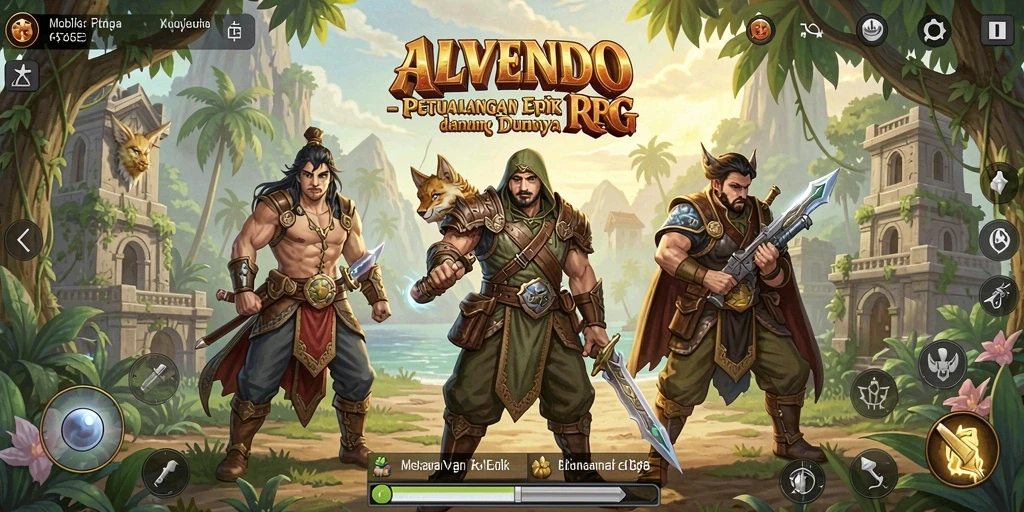 Tampilan gameplay ALVENDO yang mendebarkan dan penuh aksi.