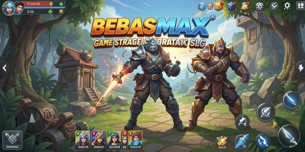 Tampilan gameplay menarik dari BEBASMAX dengan pertempuran strategis.