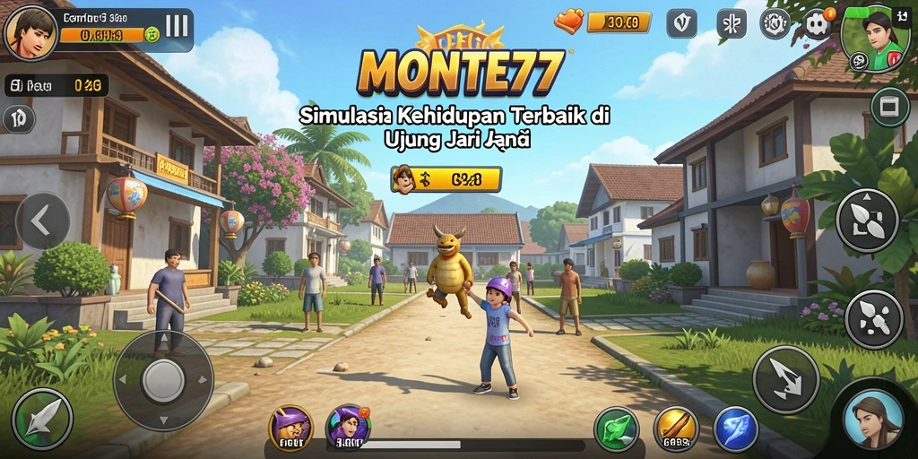 Tampilan menarik dari gameplay <strong>MONTE77</strong> yang menunjukkan interaksi dan kegiatan sehari-hari.