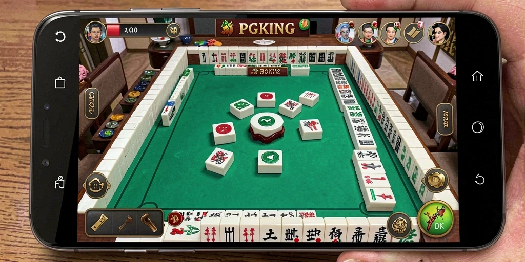 Menampilkan gameplay seru dalam permainan Mahjong PGKING.