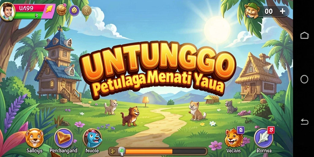 Gameplay seru UNTUNGGO dengan karakter dan tantangan yang menantang.