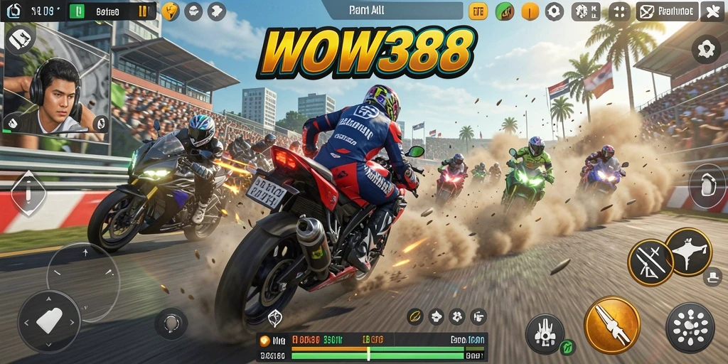 Gameplay balap motor yang mendebarkan di WOW388.